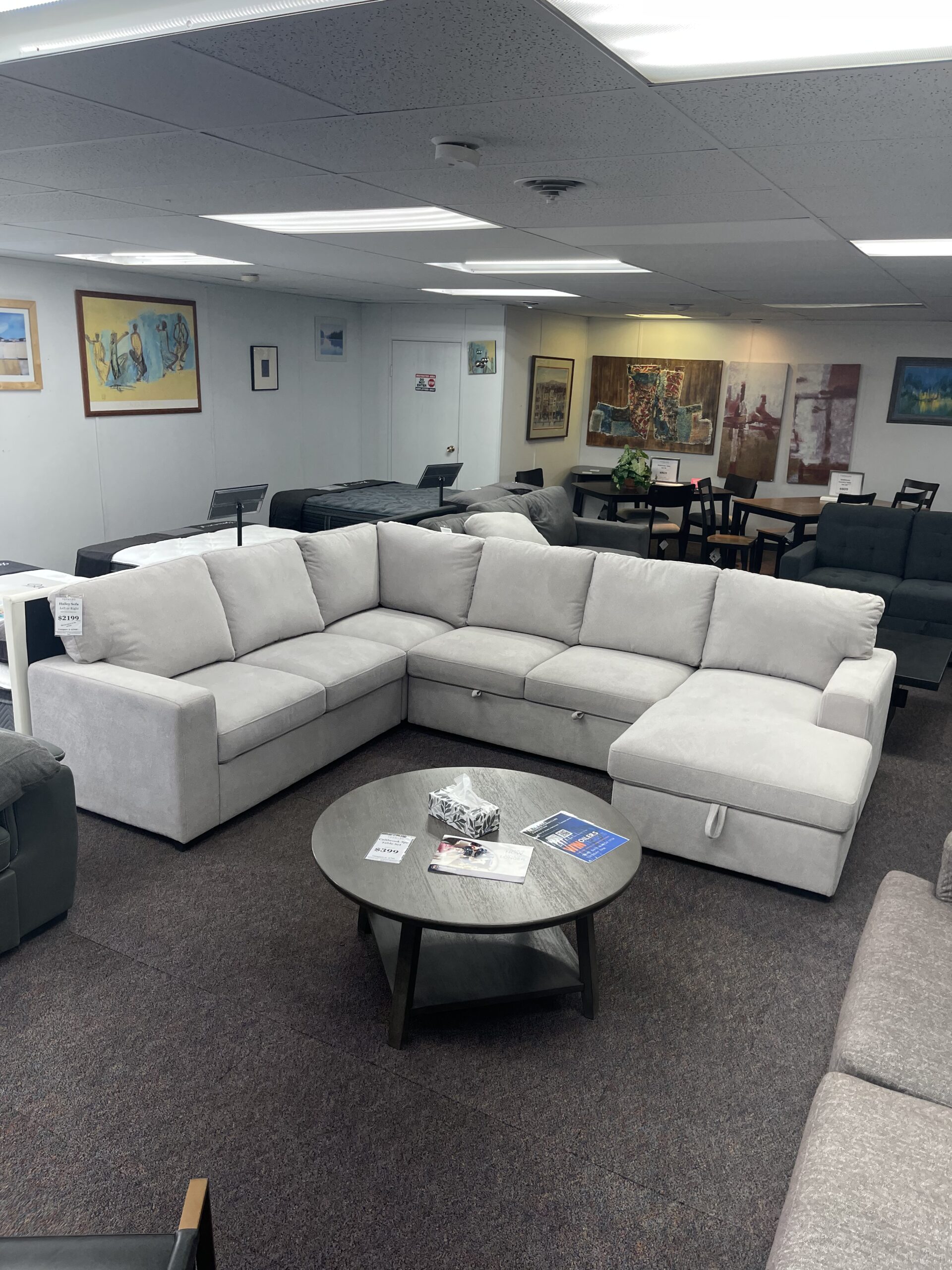 Light Gray Forward Furniture sleeper sectional sofa for man caves, rec rooms in Edmonton