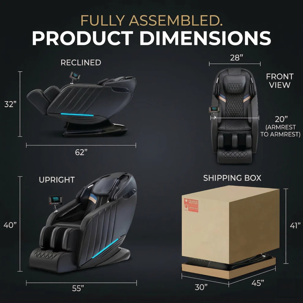 Serenity massage chair product dimensions