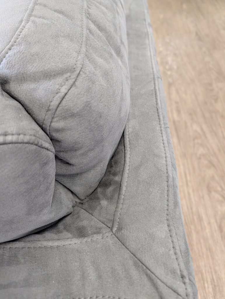 Air Suede fabric on the Forward Furniture Edmonton Long beach Sofa